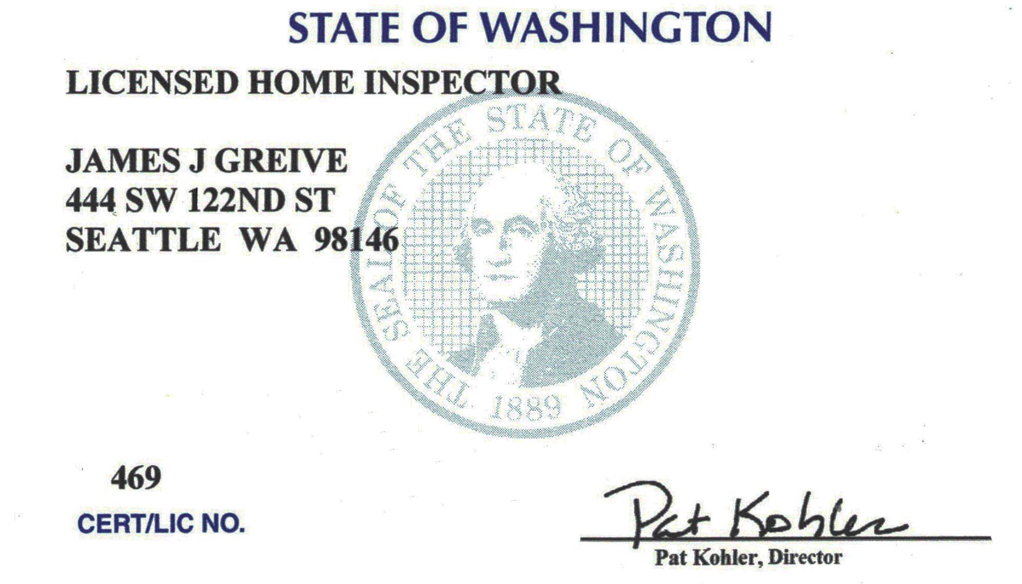 JJ Greive Washngton State Licensed Home Inspector 469